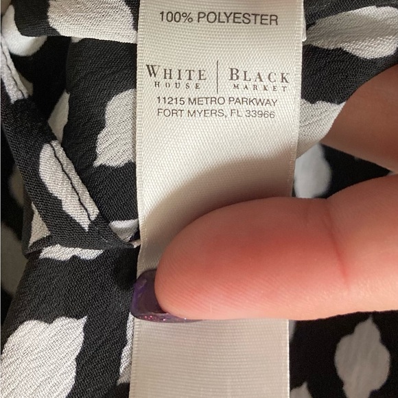 White House Black Market Drape Surplice Blouse Size 2 - Picture 6 of 8